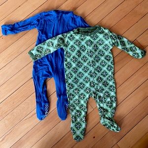 Set of 2 Kickee Pants Footie Pajamas - NB